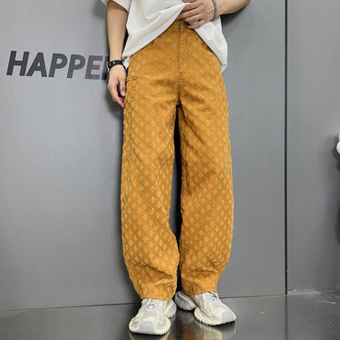 Loose Straight Washed Denim Large Pocket Pants Trendy